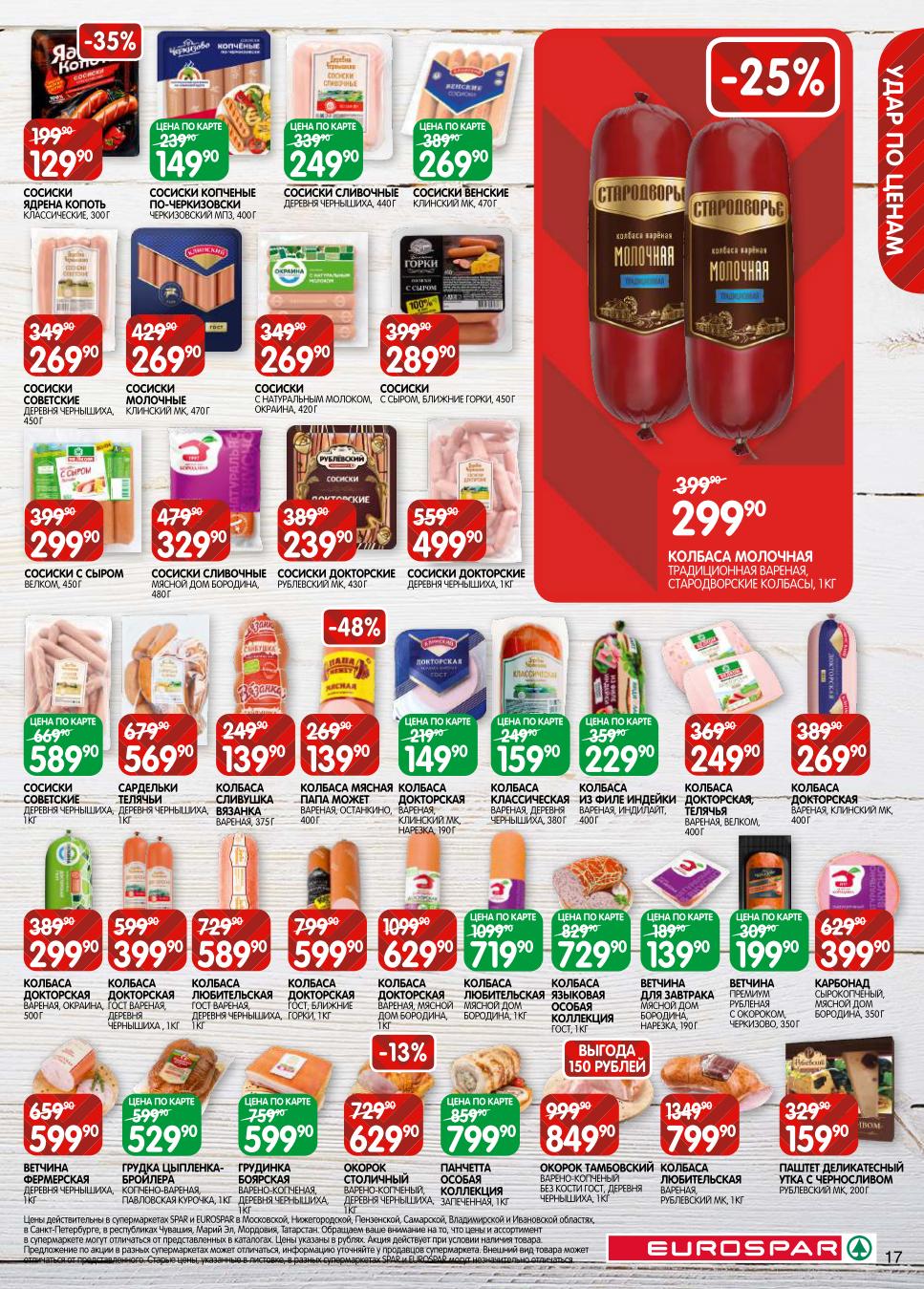 Вареные колбасы, сосиски и ветчина по спецценам! 